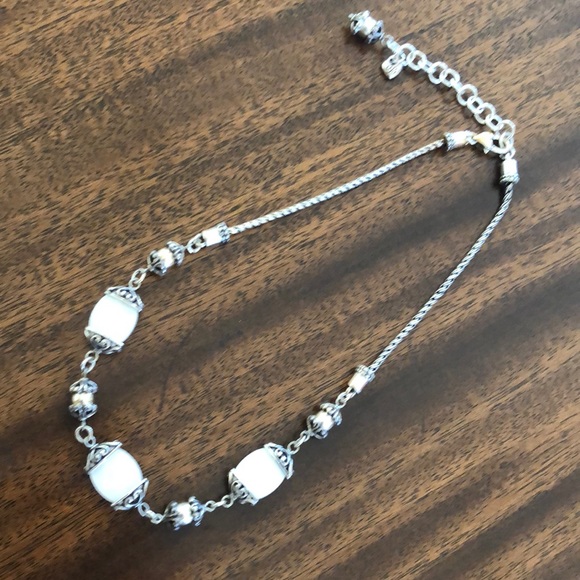 BRIGHTON  two tone faceted Mother of Pearl vintage retired NECKLACE - Picture 1 of 16